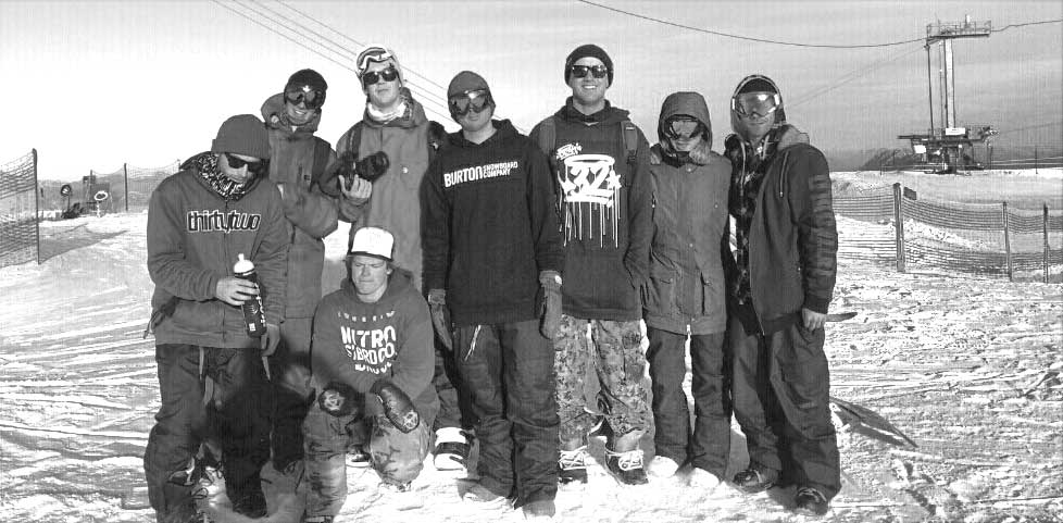 Yugoslavian Snowboarding: Introducing the Yu-Go First Crew -b/w shot